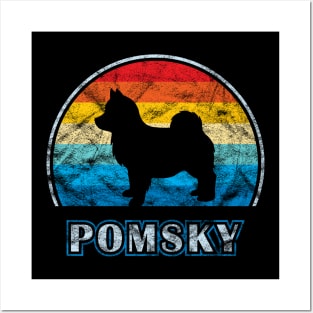 Pomsky Vintage Design Dog Posters and Art